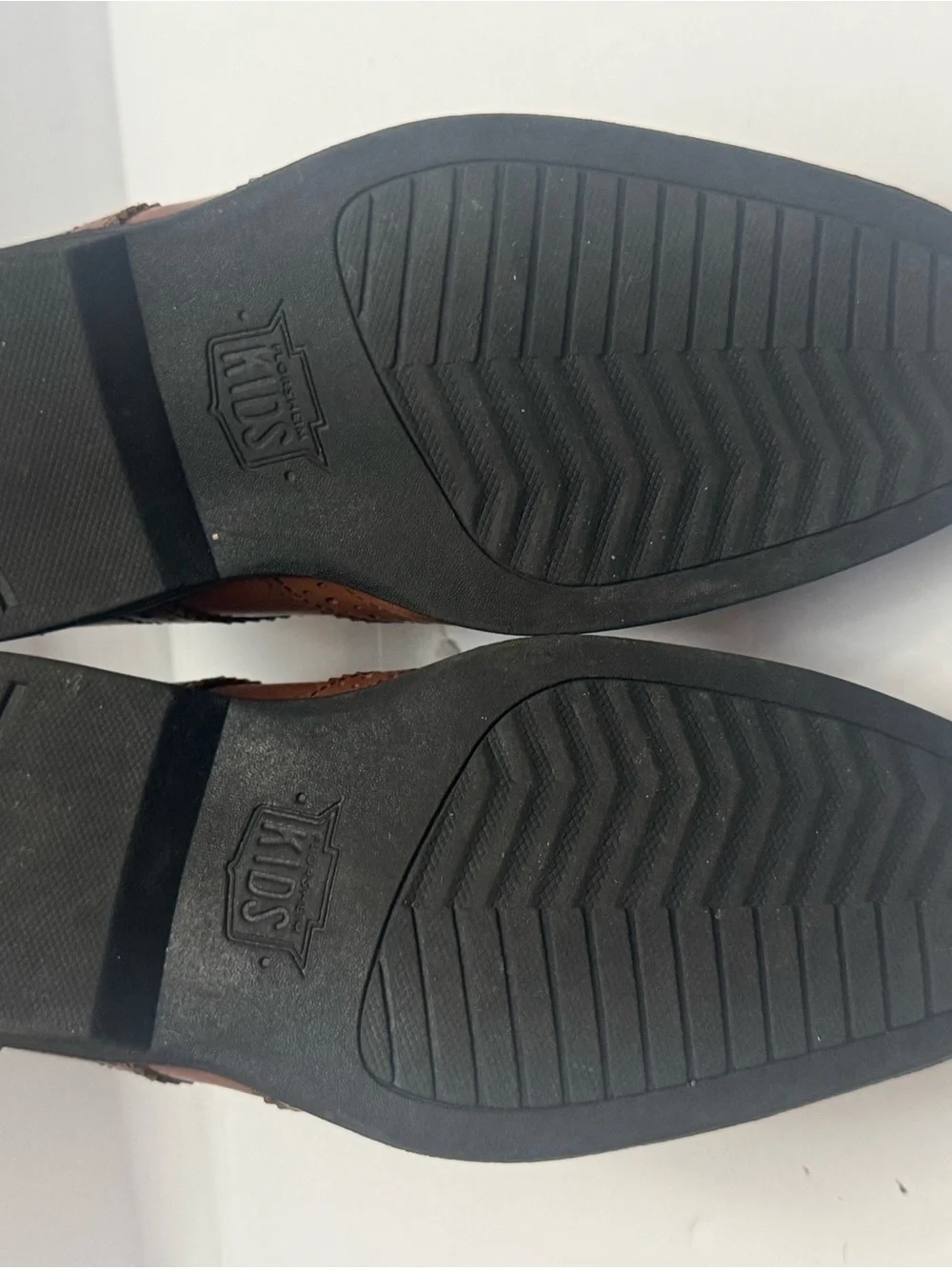 Florsheim Kids Wingtip Oxford Dress Shoes Brown Leather Boys Size 13M